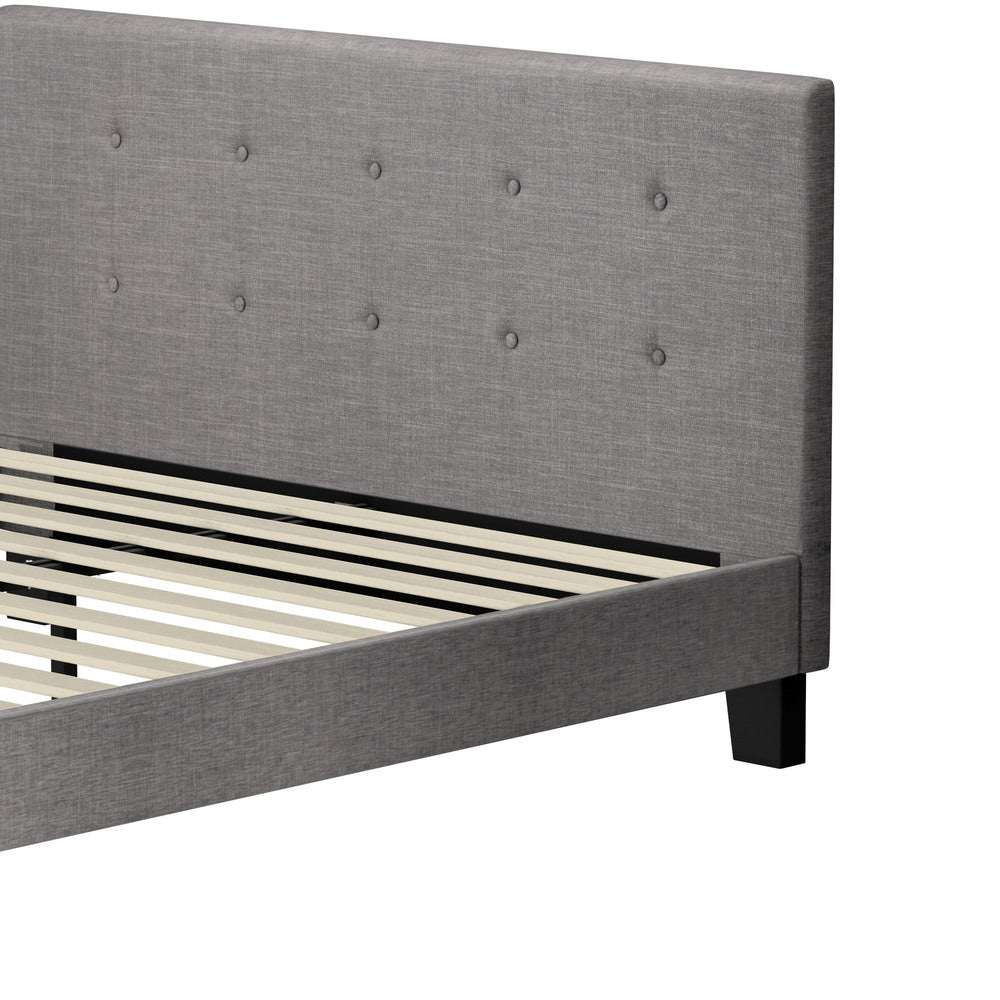 Grey Quiton Upholstered Bed Frame - Queen