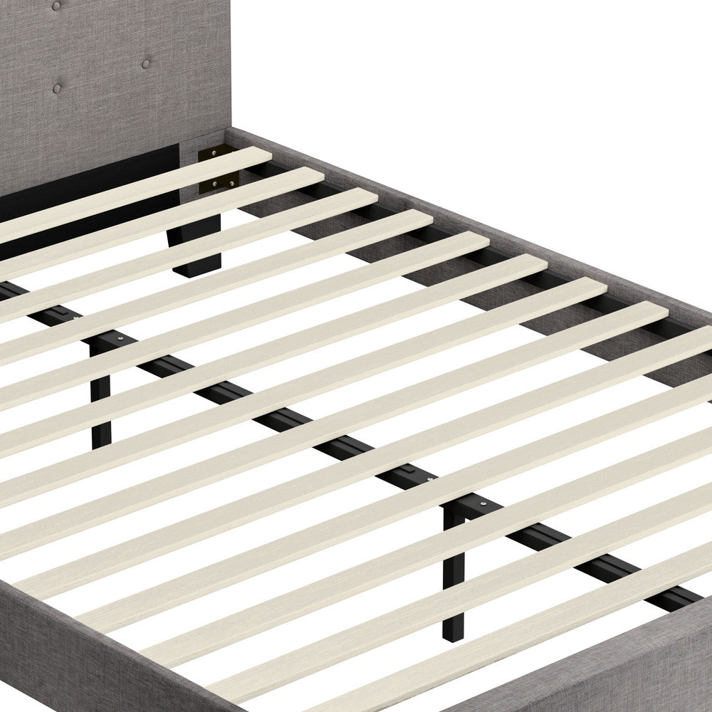 Grey Quiton Upholstered Bed Frame - Queen