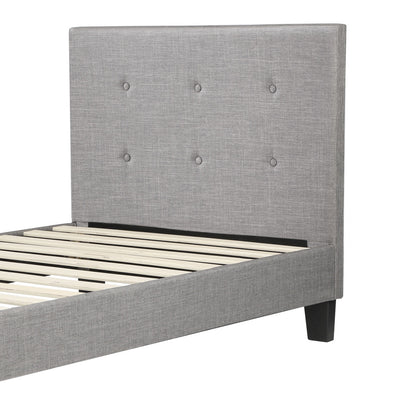 Grey Quiton Upholstered Bed Frame - Single