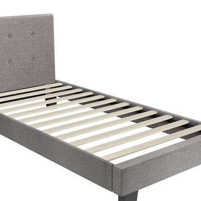 Grey Quiton Upholstered Bed Frame - Single