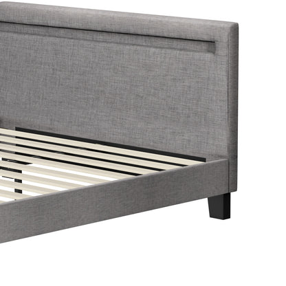 Lambeau Upholstered Bed Frame with LED - Double