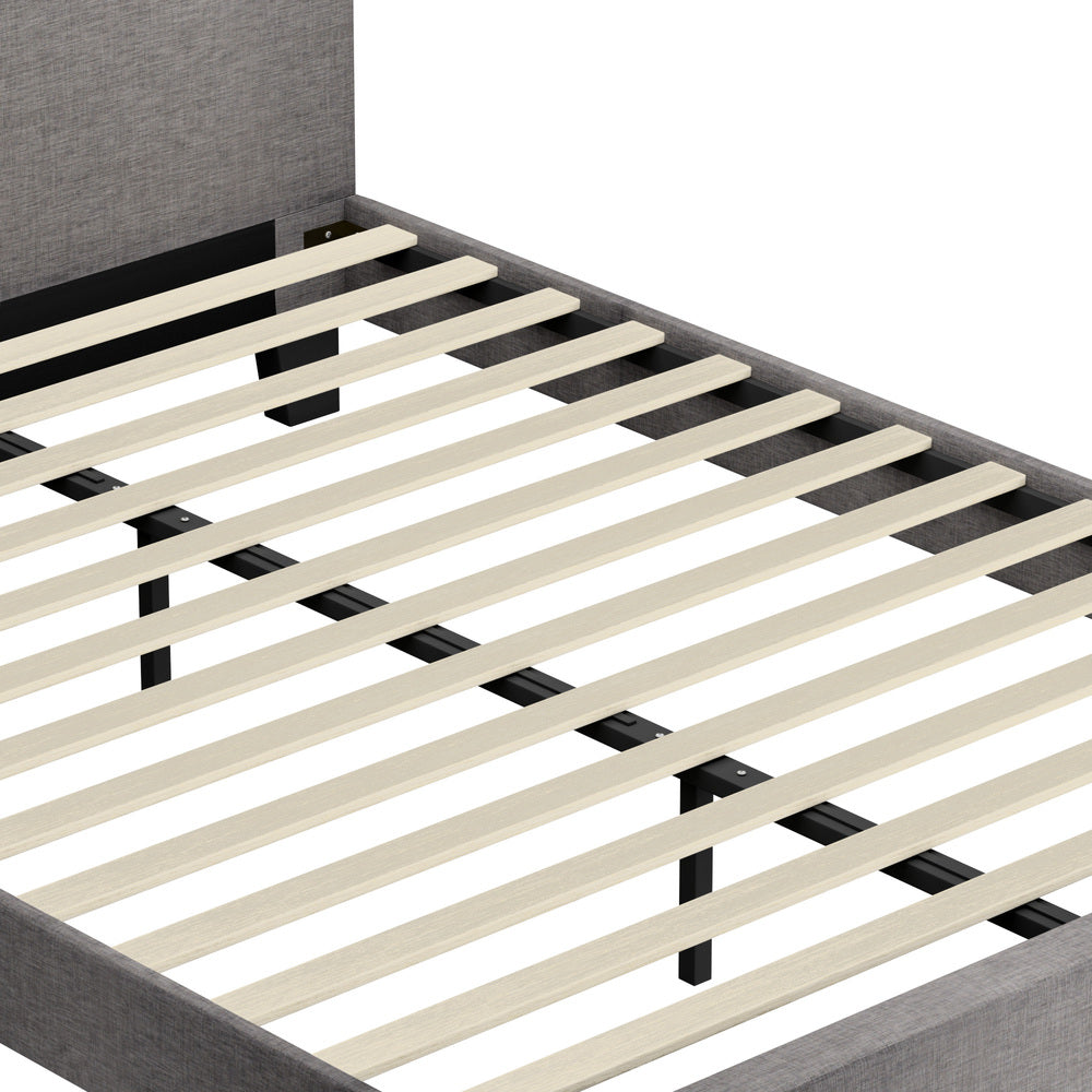 Lambeau Upholstered Bed Frame with LED - Double