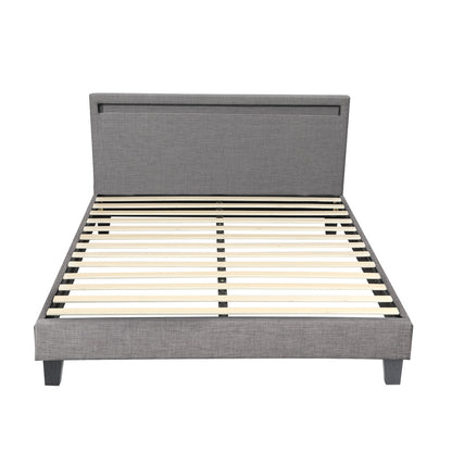Lambeau Upholstered Bed Frame with LED - Queen