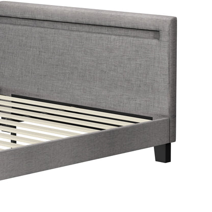 Lambeau Upholstered Bed Frame with LED - Queen
