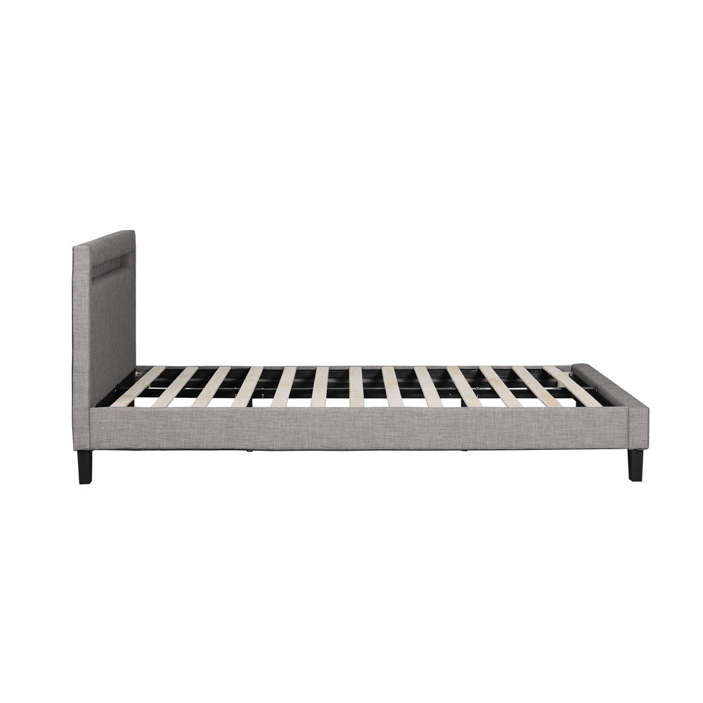 Lambeau Upholstered Bed Frame with LED - Queen