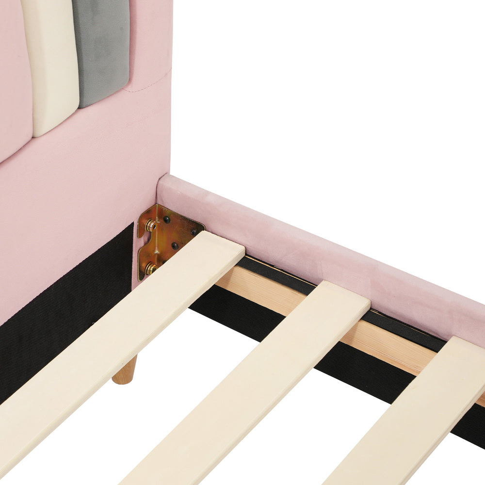 Sarah Kids Bed Frame Single Pink
