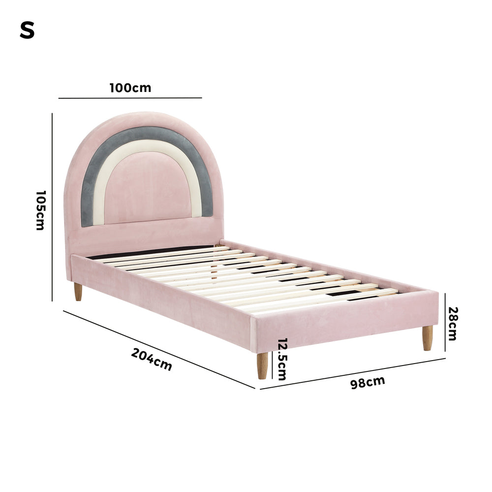 Sarah Kids Bed Frame Single Pink