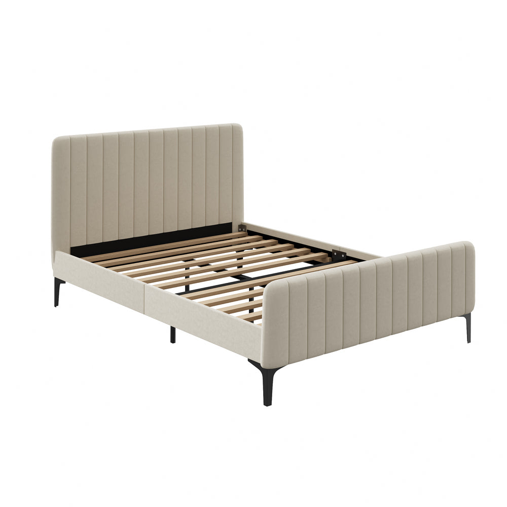 Emily Beige Bed - Double