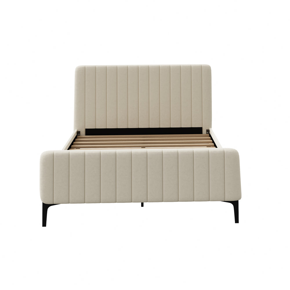 Emily Beige Bed - Double