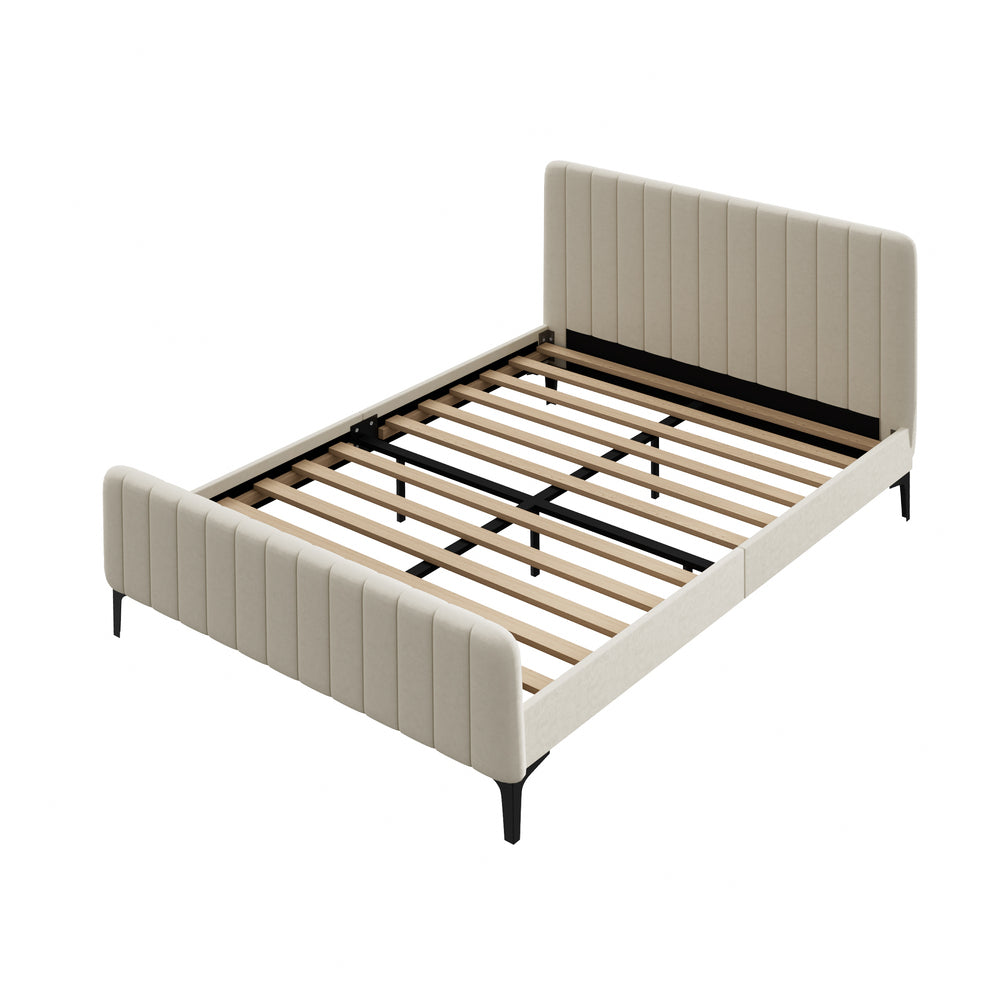 Emily Beige Bed - Double