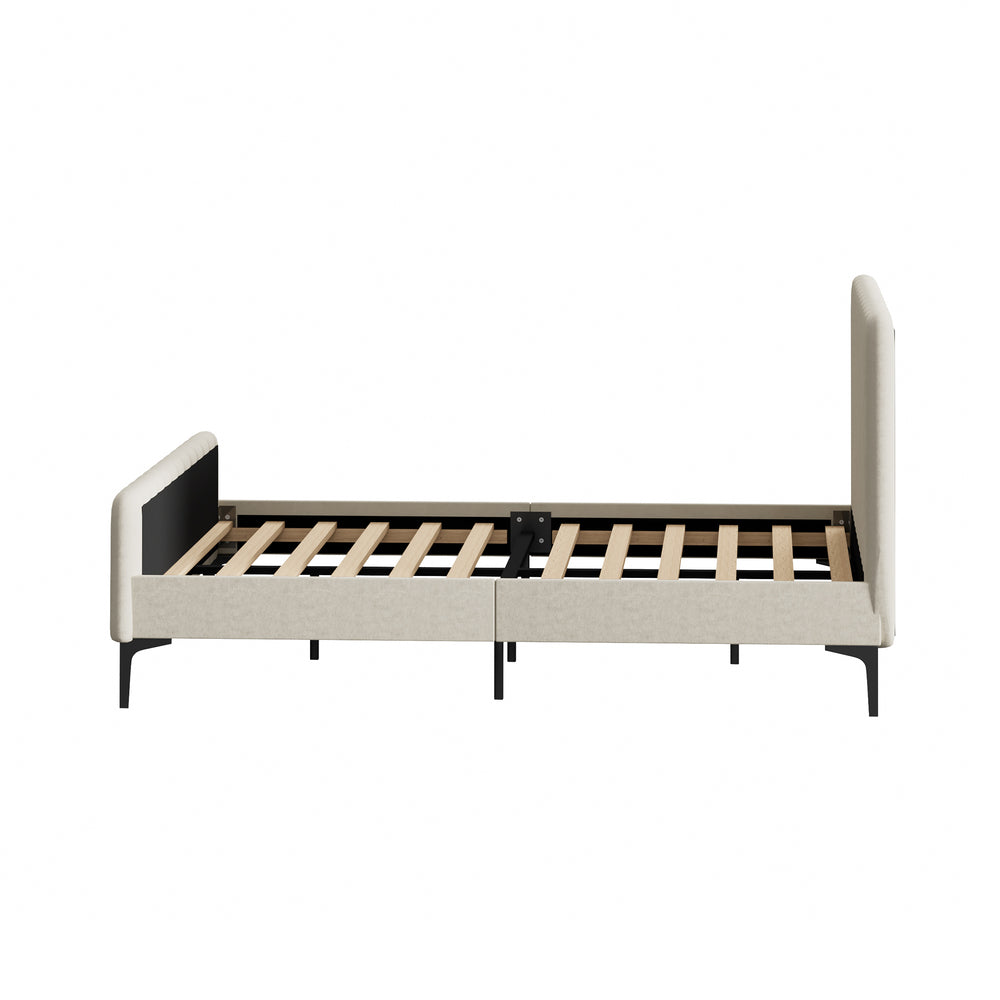 Emily Beige Bed - Double