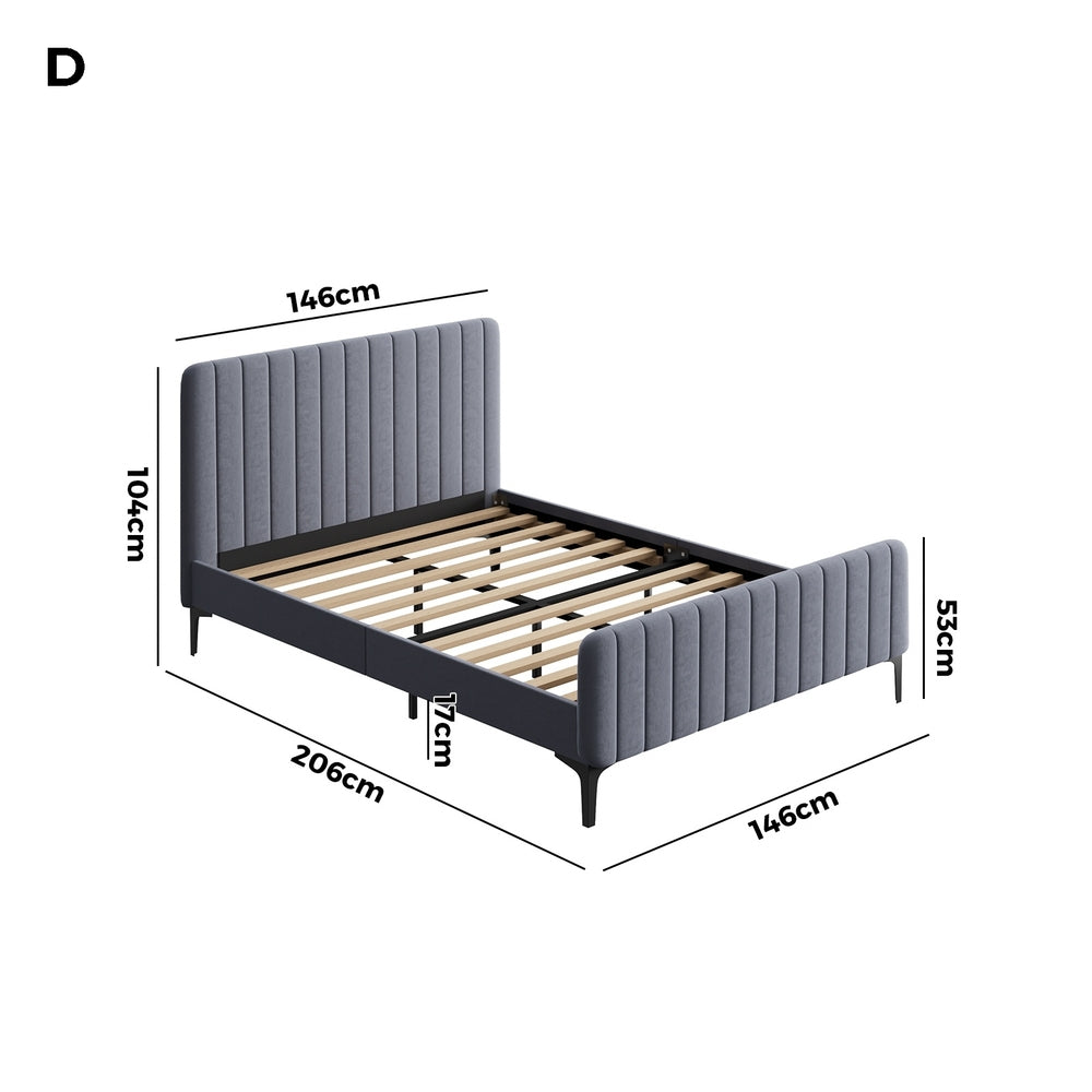 Kaidon Grey Bed - Double