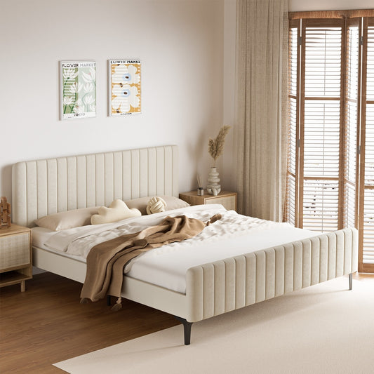 Emily Beige Bed - King