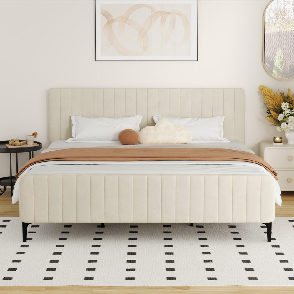 Emily Beige Bed - King