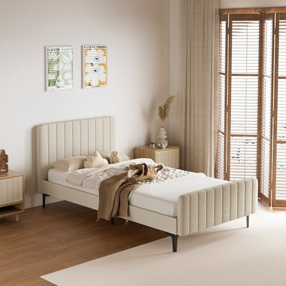 Emily Beige Bed - King Single