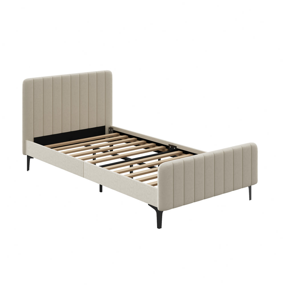 Emily Beige Bed - King Single