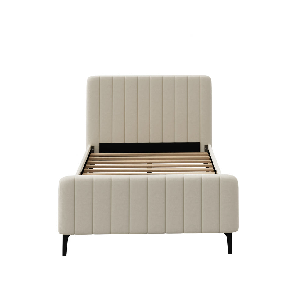 Emily Beige Bed - King Single