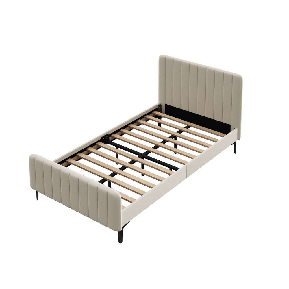 Emily Beige Bed - King Single