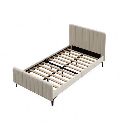 Emily Beige Bed - King Single
