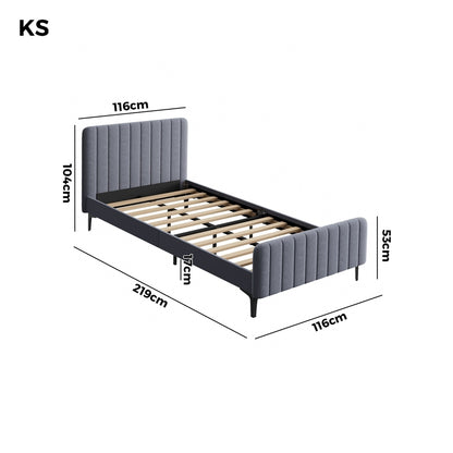 Kaidon Grey Bed - King Single