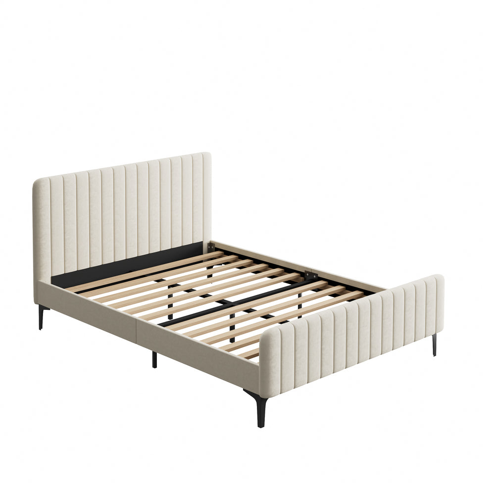 Emily Beige Bed - Queen