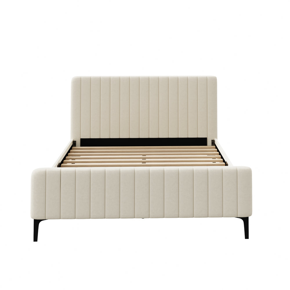Emily Beige Bed - Queen