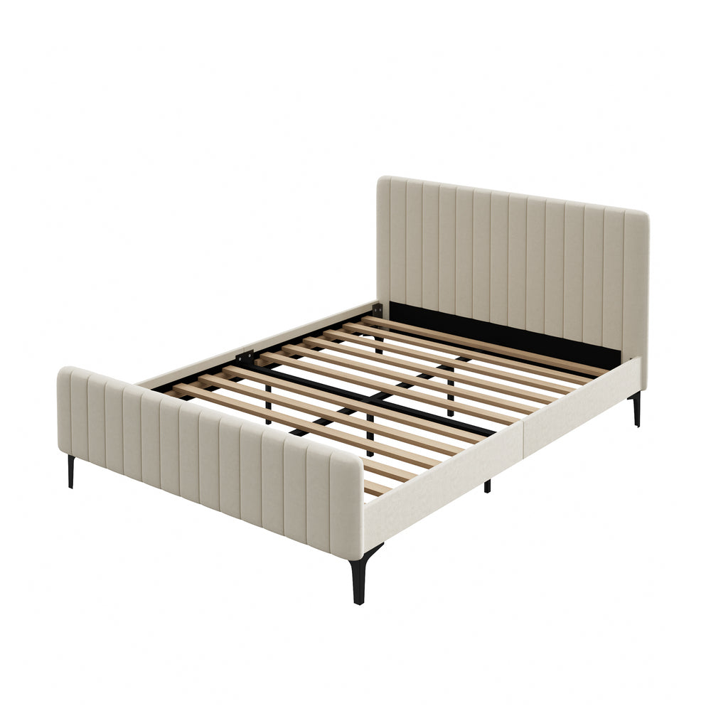 Emily Beige Bed - Queen