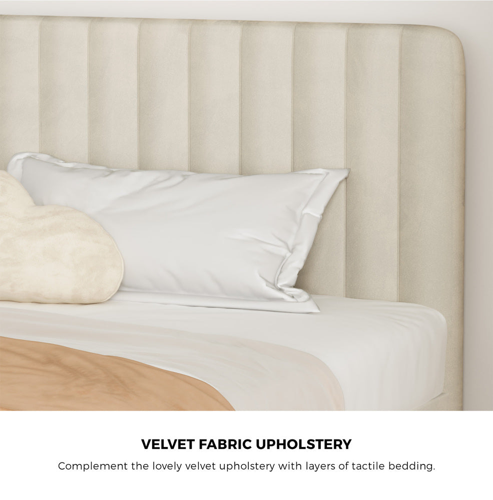 Emily Beige Bed - Queen