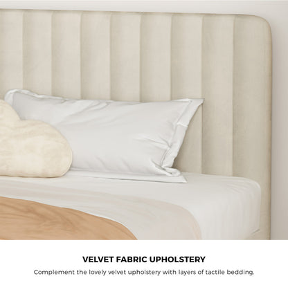 Emily Beige Bed - Queen