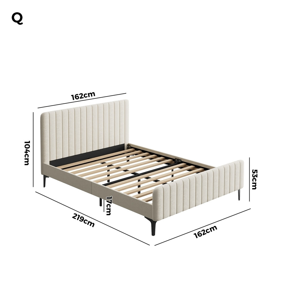 Emily Beige Bed - Queen