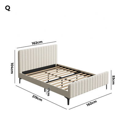 Emily Beige Bed - Queen