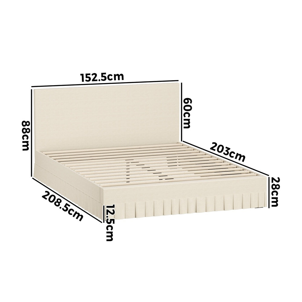 Elodie Upholstered Bed Queen Beige