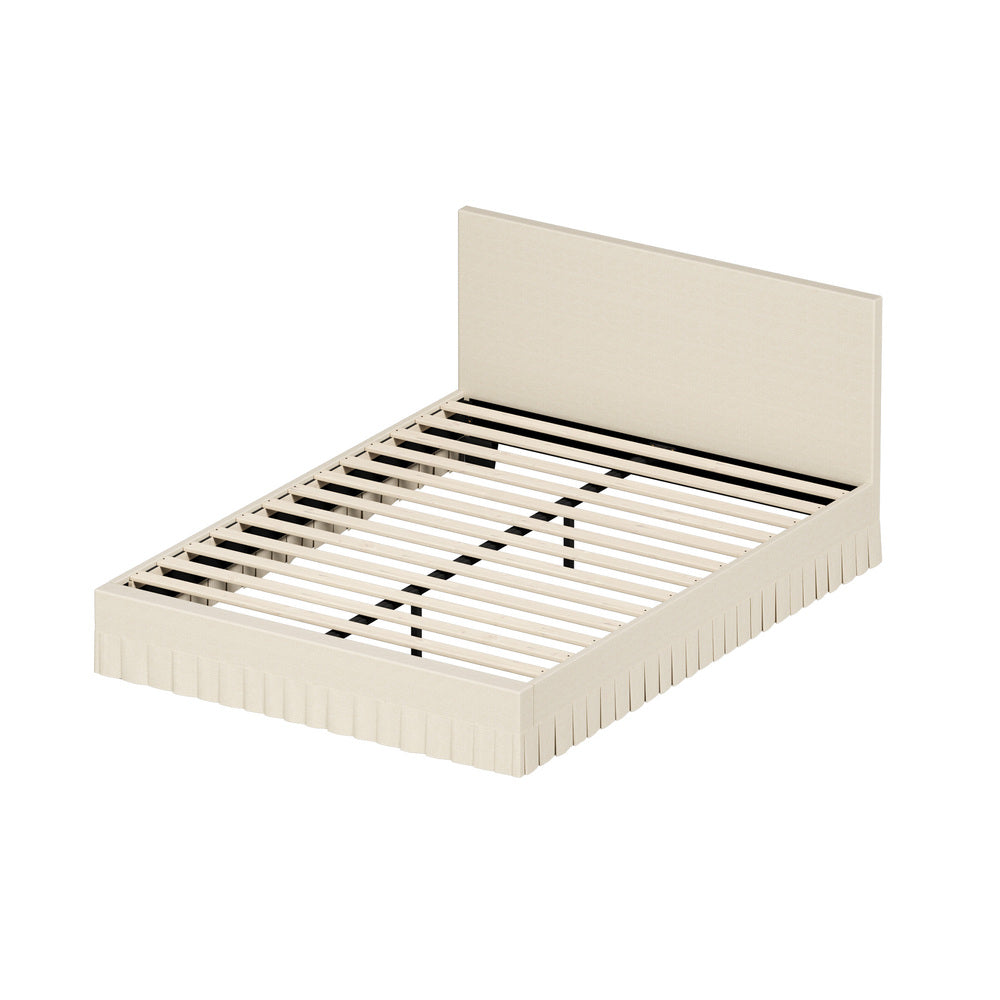 Elodie Upholstered Bed Queen Beige