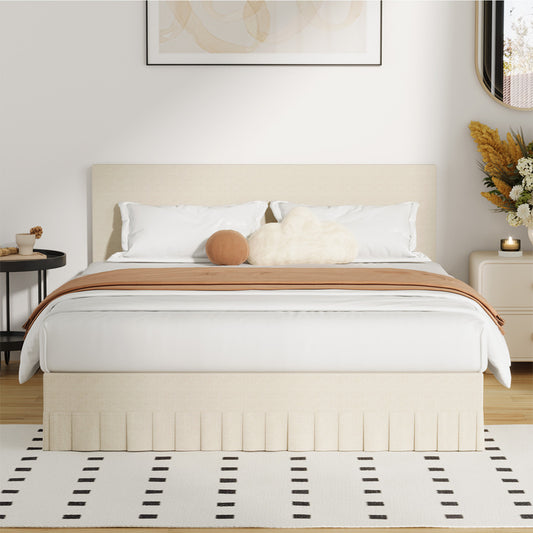 Elodie Upholstered Bed Queen Beige