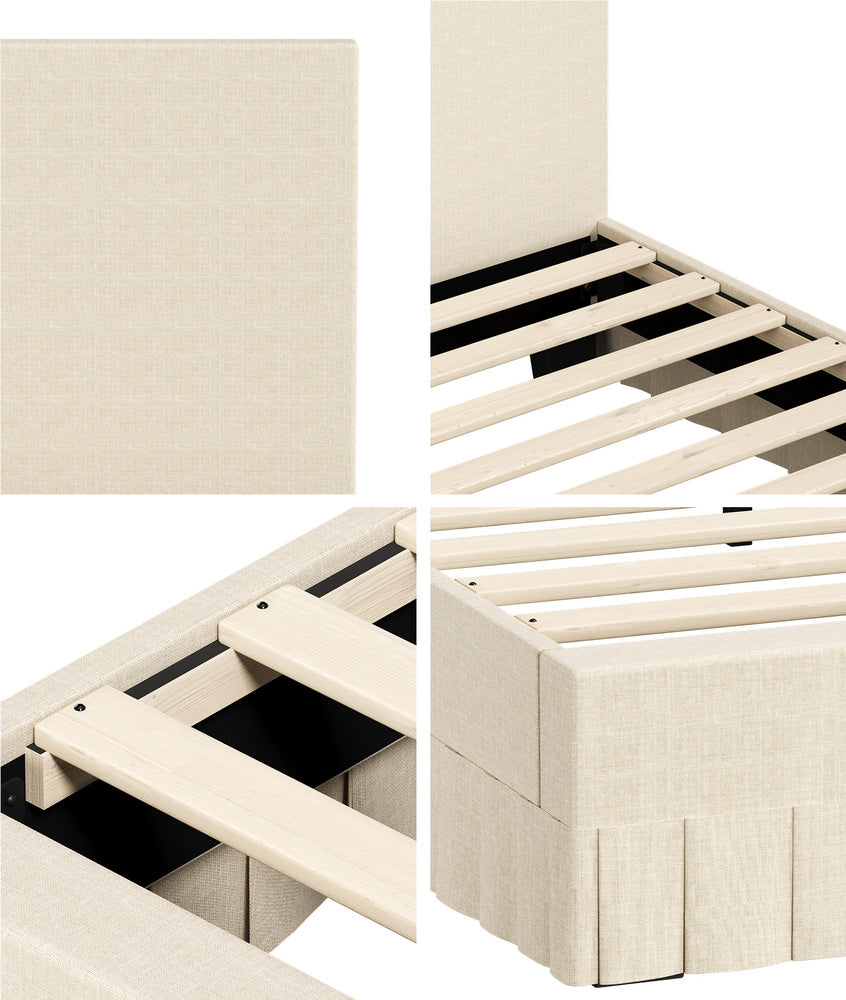 Elodie Upholstered Bed Queen Beige