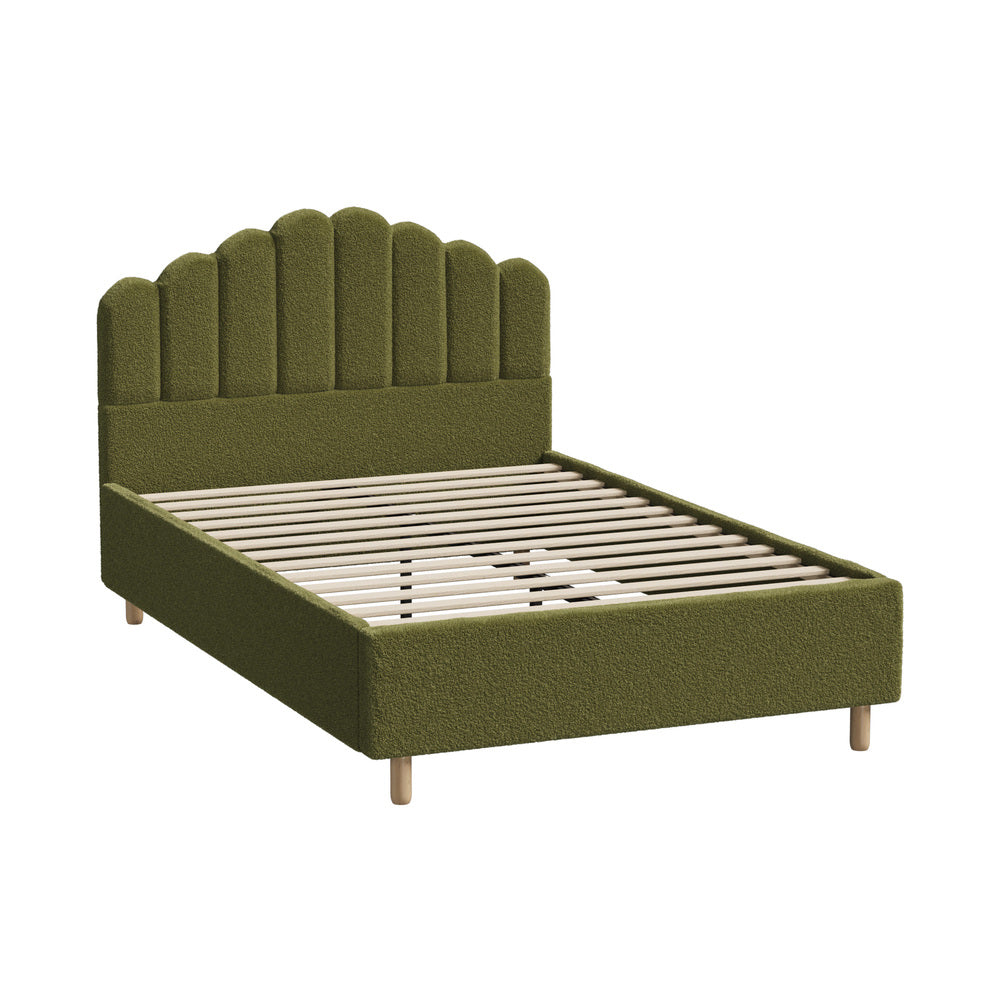 Green Ellora Boucle Bed - Queen