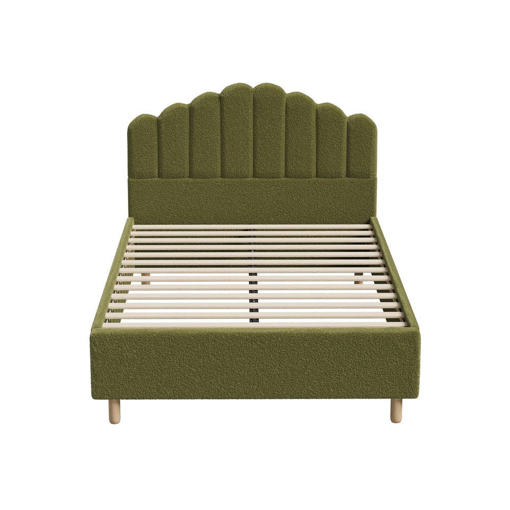 Green Ellora Boucle Bed - Queen