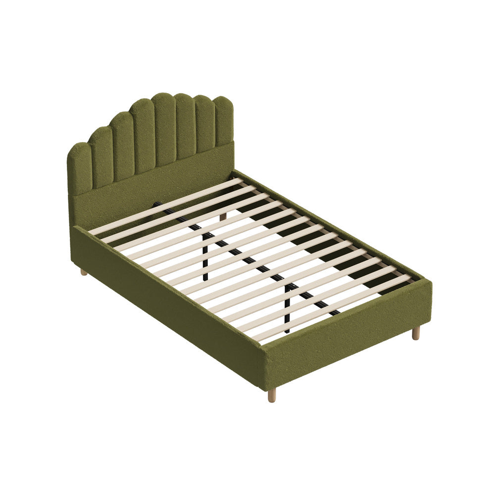 Green Ellora Boucle Bed - Queen