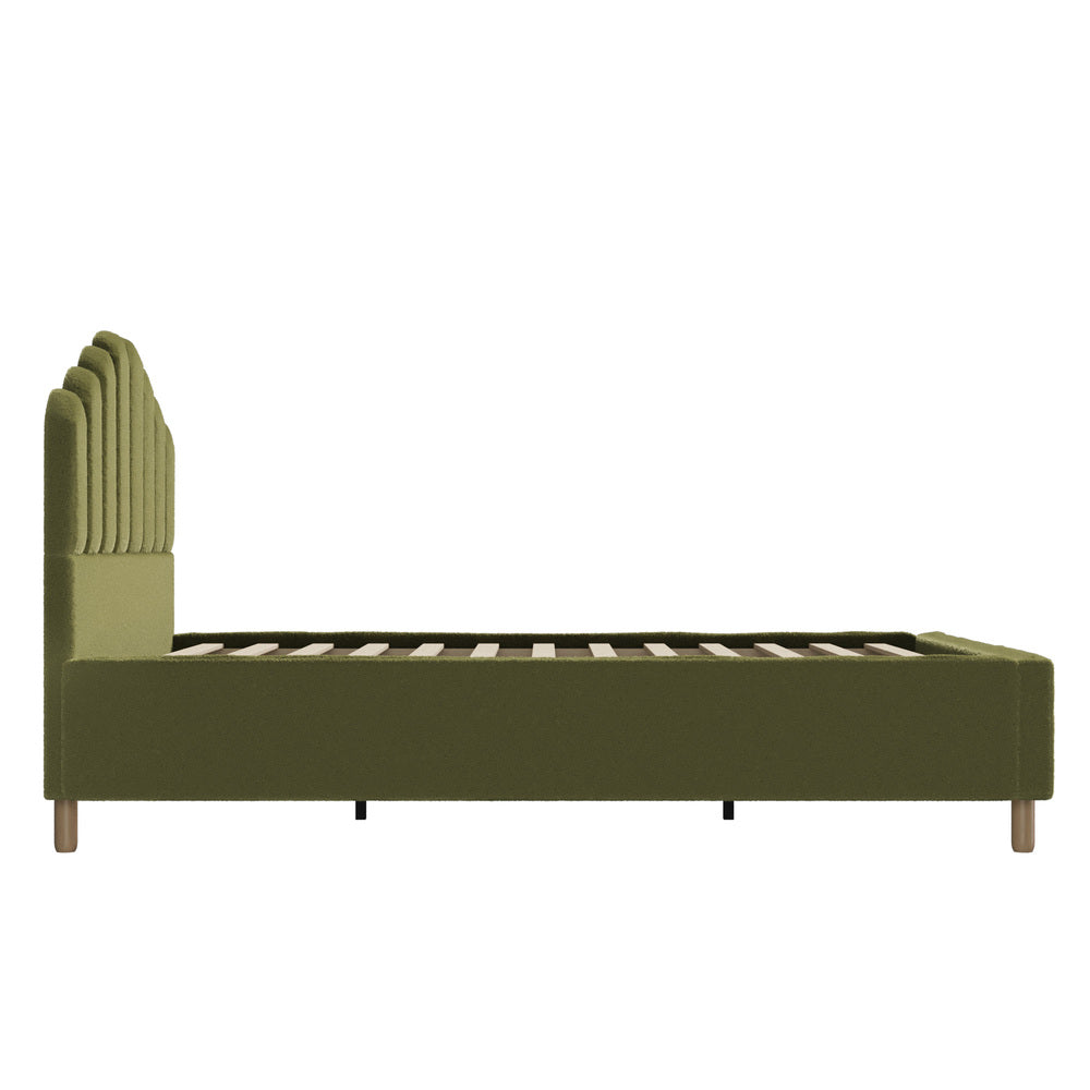 Green Ellora Boucle Bed - Queen