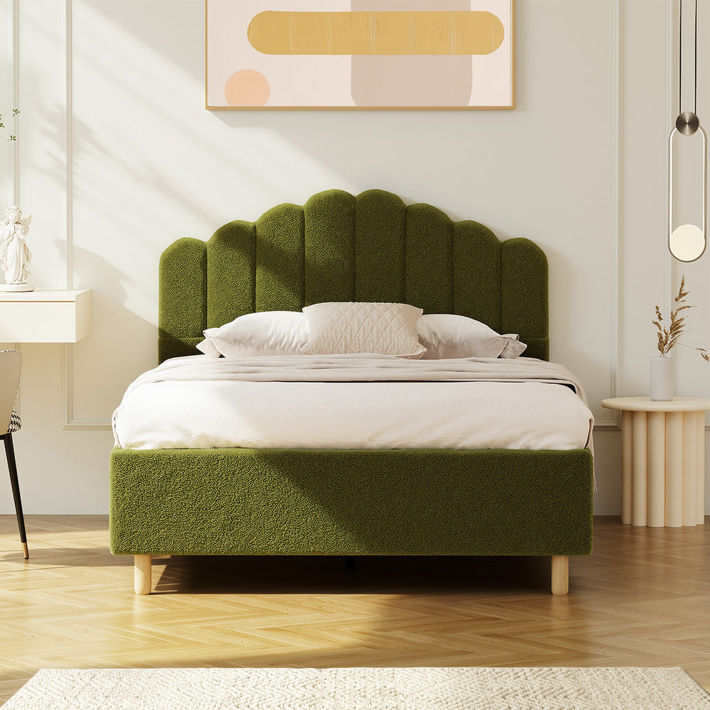 Green Ellora Boucle Bed - Queen