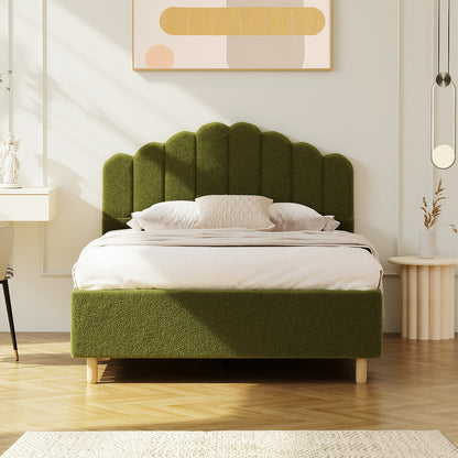Green Ellora Boucle Bed - Queen