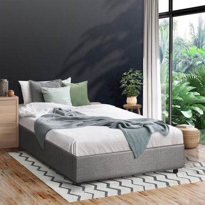 Larkham Grey Gas Lift Bed Base - Single