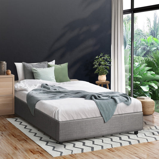 Larkham Grey Gas Lift Bed Base - Single