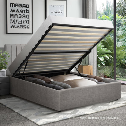 Larkham Grey Gas Lift Bed Base - Single