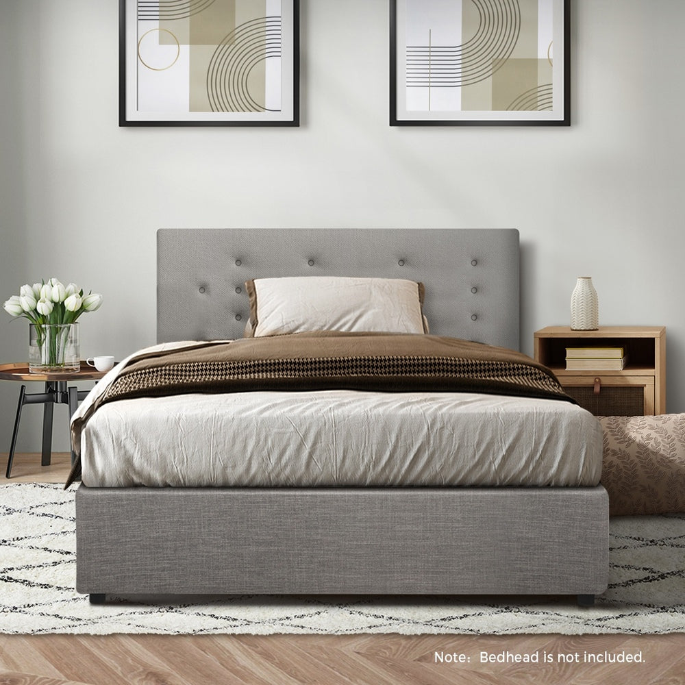 Larkham Grey Gas Lift Bed Base - Single