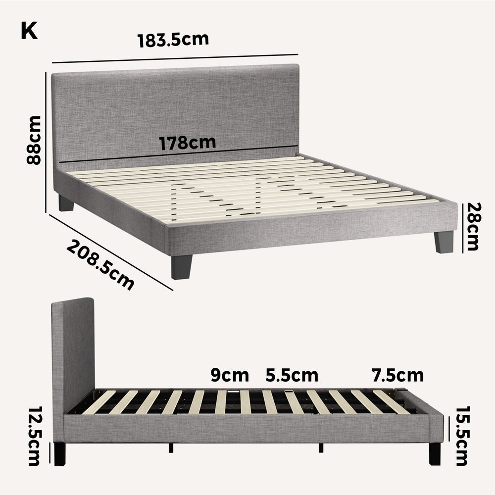 Demetrius Upholstered Bed Frame - King
