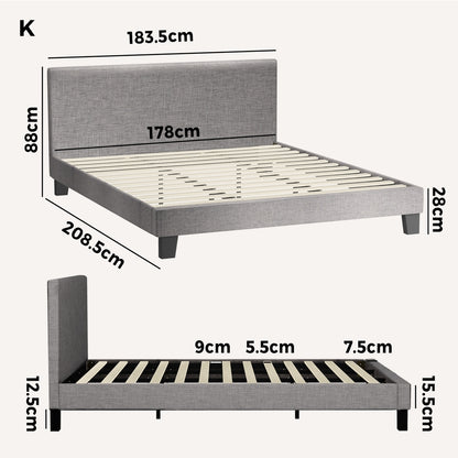 Demetrius Upholstered Bed Frame - King