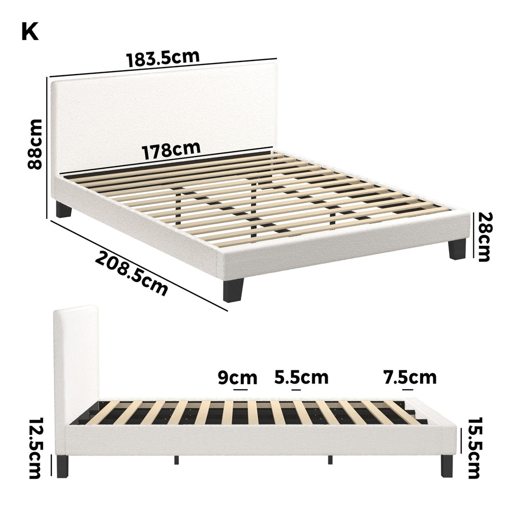 Demetrius Boucle Bed Frame - King