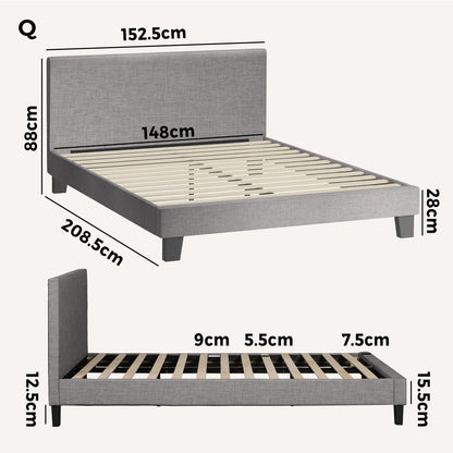 Demetrius Upholstered Bed Frame - Queen