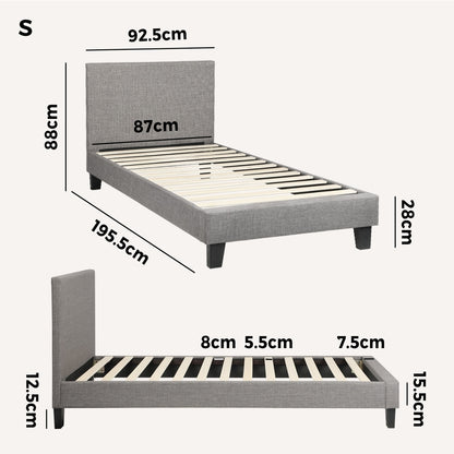 Demetrius Upholstered Bed Frame - Single